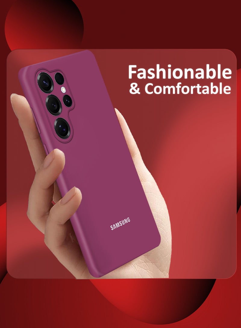 MARGOUN (for Samsung Galaxy S25 Ultra) 2Packs, Case Cover Ultra-Durable Soft Silicone Protective with Precise Cutouts and Anti-Slip Grip with Privacy Screen Protector Burgundy - Image 4