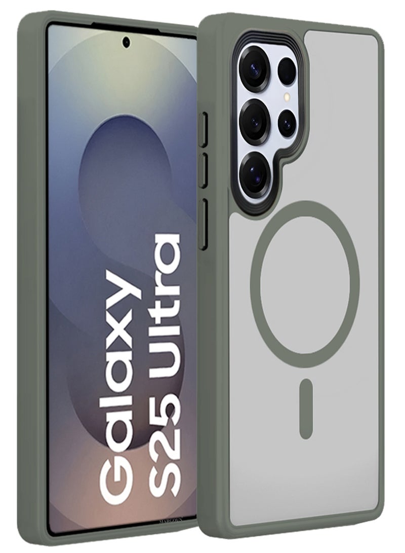 MARGOUN (for Samsung Galaxy S25 Ultra) Magnetic Slim Protective Case with Wireless Charging Support Titanium Grey - Image 1