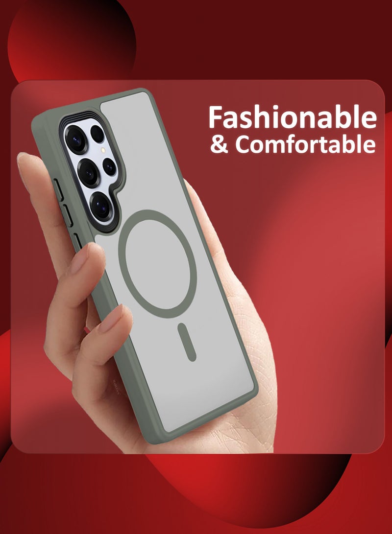 MARGOUN (for Samsung Galaxy S25 Ultra) Magnetic Slim Protective Case with Wireless Charging Support Titanium Grey - Image 5