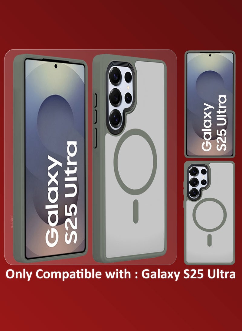 MARGOUN (for Samsung Galaxy S25 Ultra) Magnetic Slim Protective Case with Wireless Charging Support Titanium Grey - Image 3