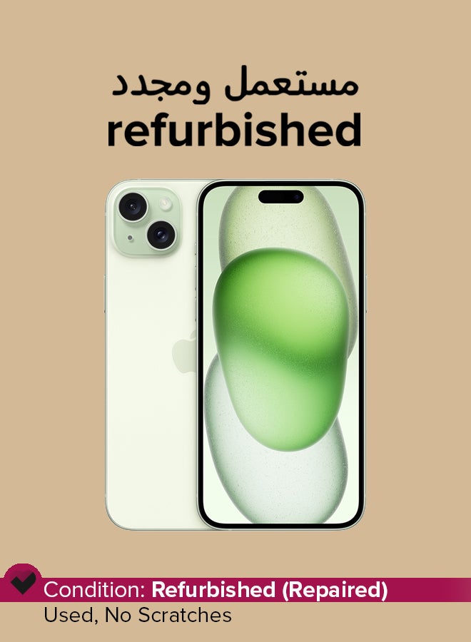 ابل  مجدد - آيفون 15 بلس 128 جيجابايت أخضر 5G مع فيس تايم - Image 1
