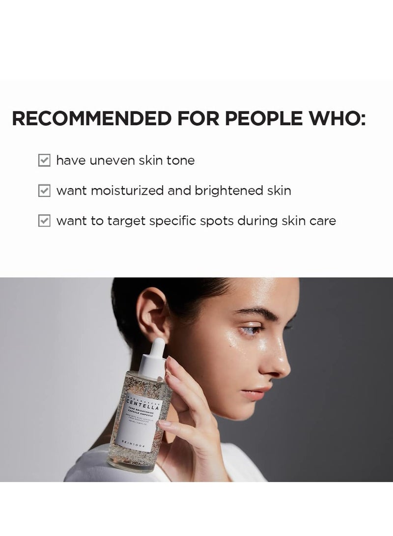 سكين1004 كبسولة أمبولات تفتيح تون سنطيللا من مدغشقر 3.38 أونصة سائلة (100 مل) | مهدئ مرطب مضيء | للبشرة الحساسة - Image 2