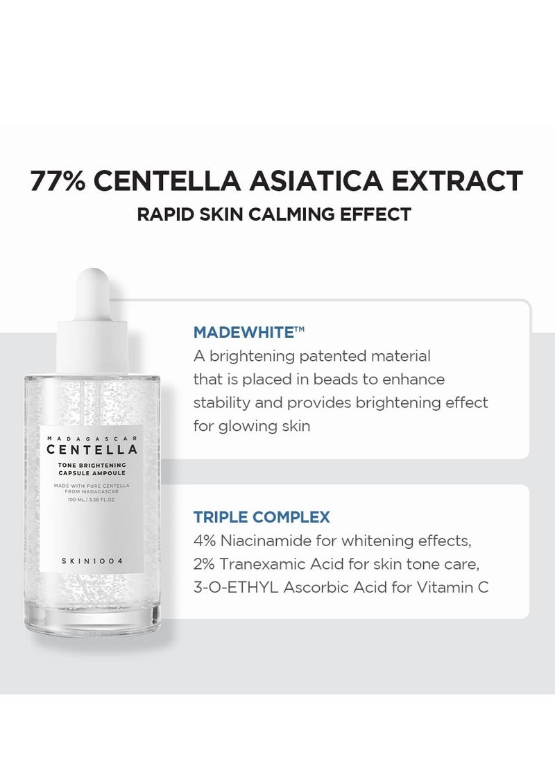 سكين1004 كبسولة أمبولات تفتيح تون سنطيللا من مدغشقر 3.38 أونصة سائلة (100 مل) | مهدئ مرطب مضيء | للبشرة الحساسة - Image 4