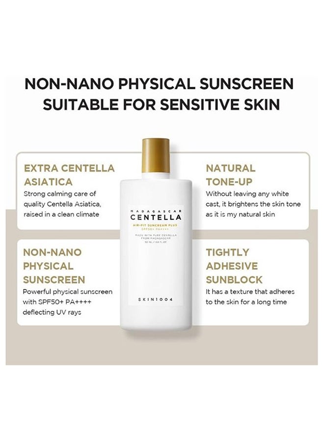 skin1004 - Madagascar Centella Air-Fit Suncream Plus SPF50+ PA++++ White 50ml - Image 1