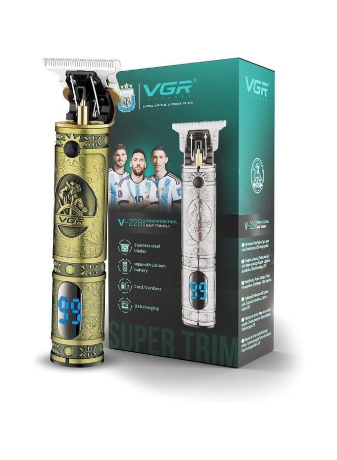 VGR Professional Cordless Hair Trimmer  Style, Rechargeable, LED Display  V-228 silver - Image 2