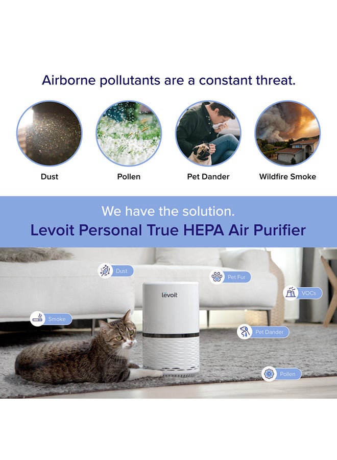 Air Purifiers for Home, High Efficient Filter for Dust and Pollen in Bedroom, Filtration System Odor Eliminators for Office with Optional Night Light LV-H132 White