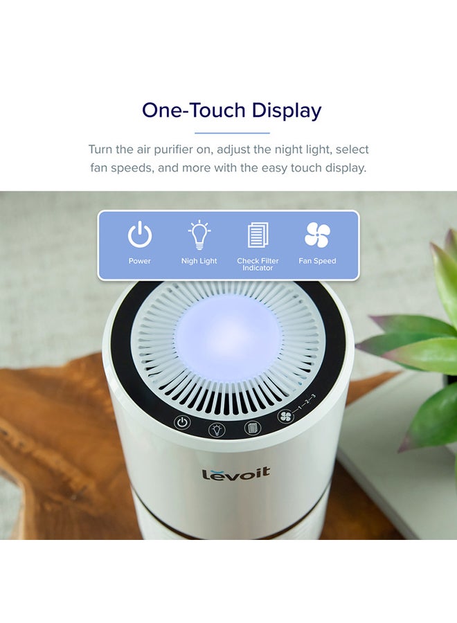 Air Purifiers for Home, High Efficient Filter for Dust and Pollen in Bedroom, Filtration System Odor Eliminators for Office with Optional Night Light LV-H132 White