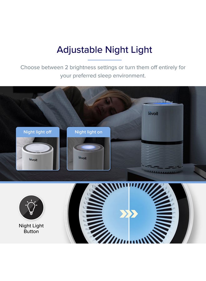 Air Purifiers for Home, High Efficient Filter for Dust and Pollen in Bedroom, Filtration System Odor Eliminators for Office with Optional Night Light LV-H132 White