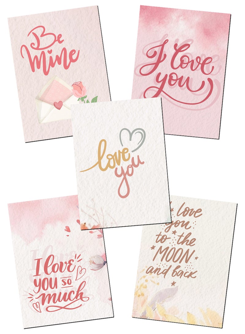 Pack of 5 Greeting Cards with Lovely Designs and Blank Inner Pages to Write Your Love Message