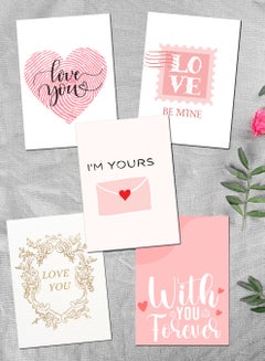 LOWHA Pack of 5 Greeting Cards with Lovely Designs and Blank Inner Pages to Write Your Love Message  - Image 1