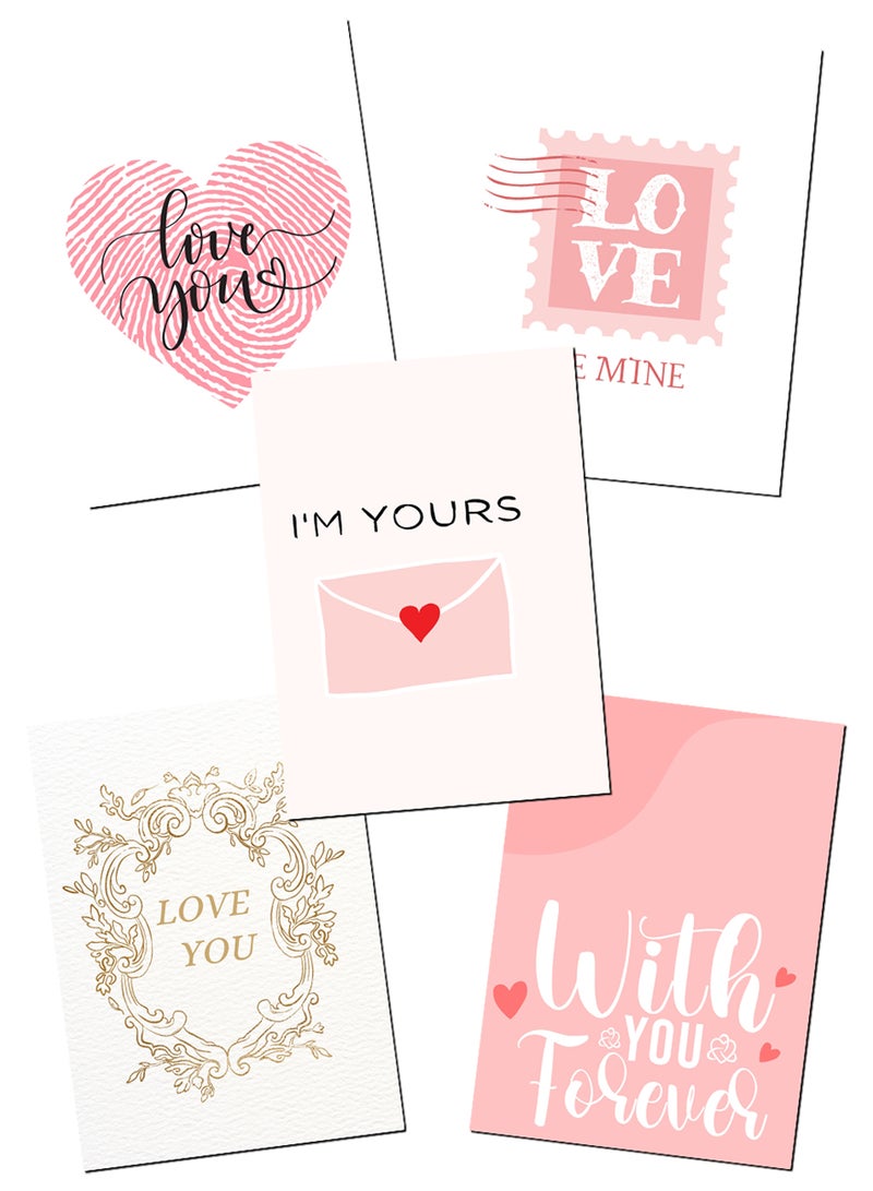LOWHA - Pack of 5 Greeting Cards with Lovely Designs and Blank Inner Pages to Write Your Love Message - Image 1
