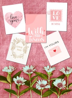 LOWHA Pack of 5 Greeting Cards with Lovely Designs and Blank Inner Pages to Write Your Love Message  - Image 3