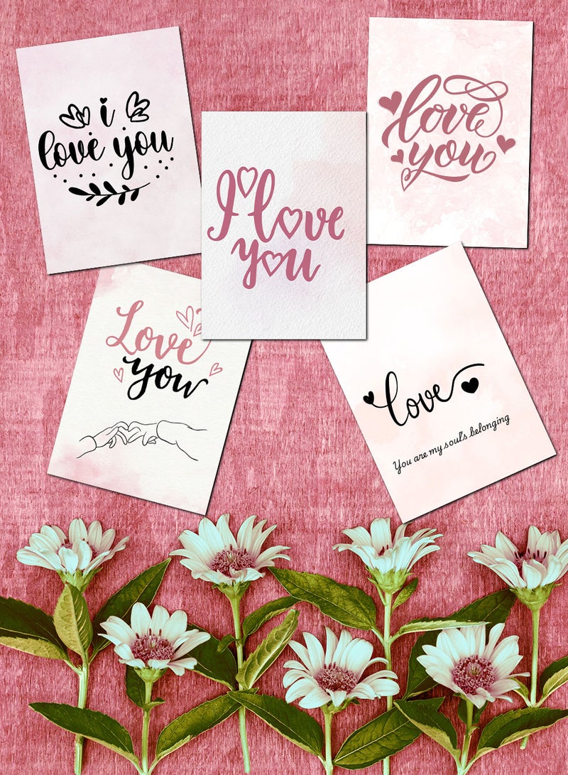 لوحة Pack of 5 Greeting Cards with Lovely Designs and Blank Inner Pages to Write Your Love Message - Image 3