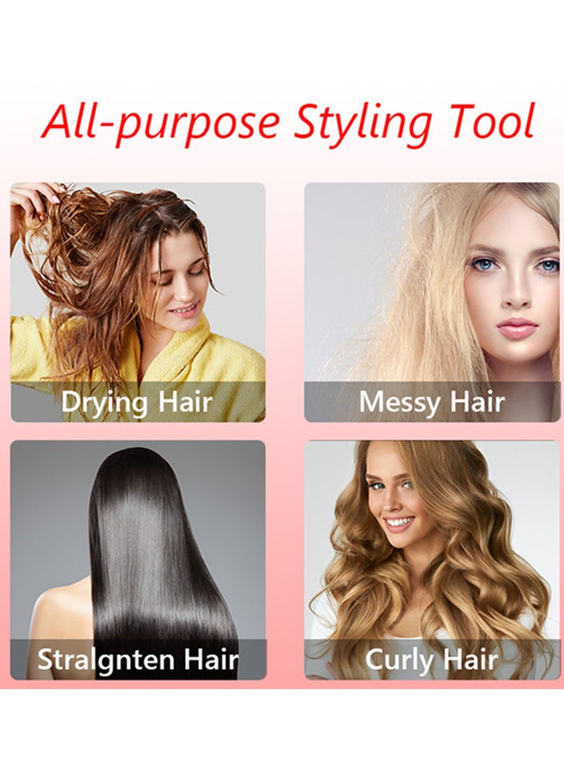 REBUNE 1200W Hair Dryer Brush 3-In-1 Hot Air Styler RE-2025-2 Green For Hair Drying Straightening Curling Green/Gold  - Image 4
