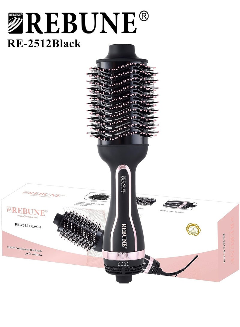 ريبون Original RE-2512Black Hair Styler 1200W One-Step Volumizer Hair Dryer and Hot Air Brush  - Image 1