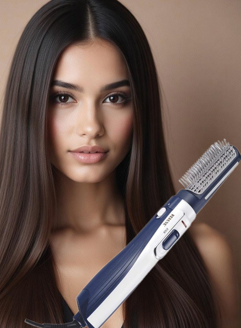 REBUNE Original 1200Watts Electric Hair Styler Brush Hair Dryer Straigghtener Curler Comb With 2 Attachments White/Blue  - Image 2