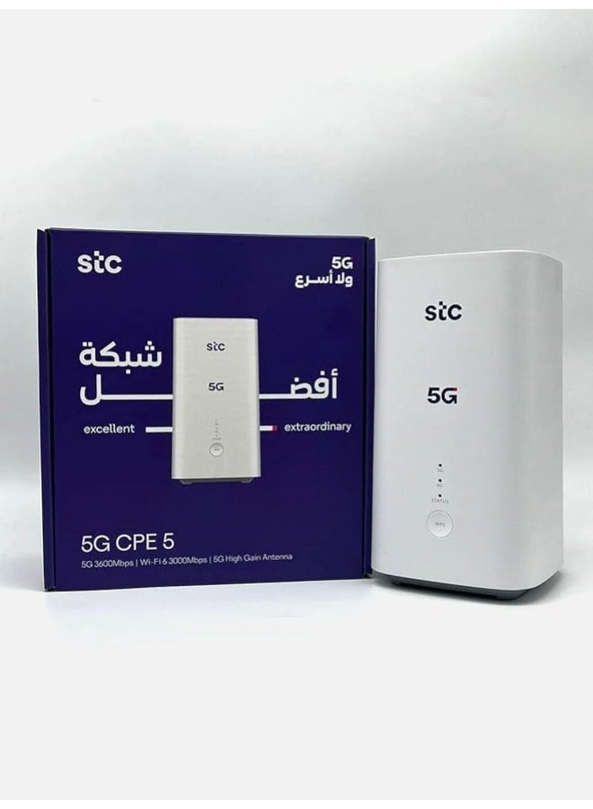 اس تي سي Router 5G CPE 5 | Dual Band Up to 36 Gbps | 3600Mbps | Wi-Fi 6 3000Mbps | High Gain Antenna - H155-381 | White  - Image 3