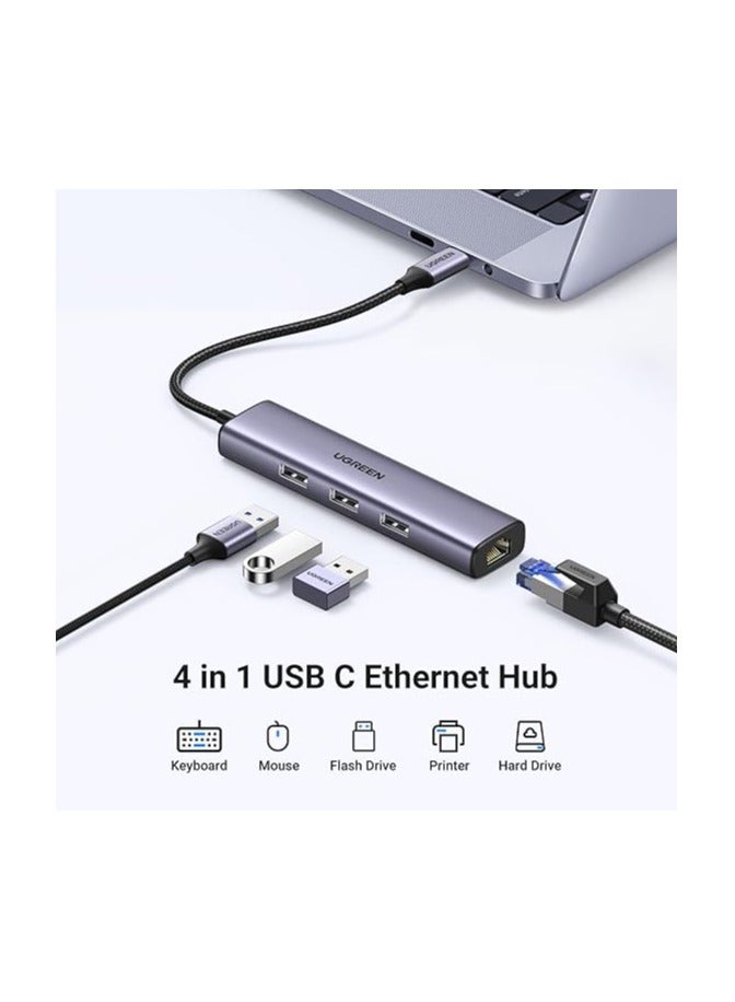 Ugreen Ugreen 60600 4-in-1 USB-C Ethernet Hub Grey  - Image 2