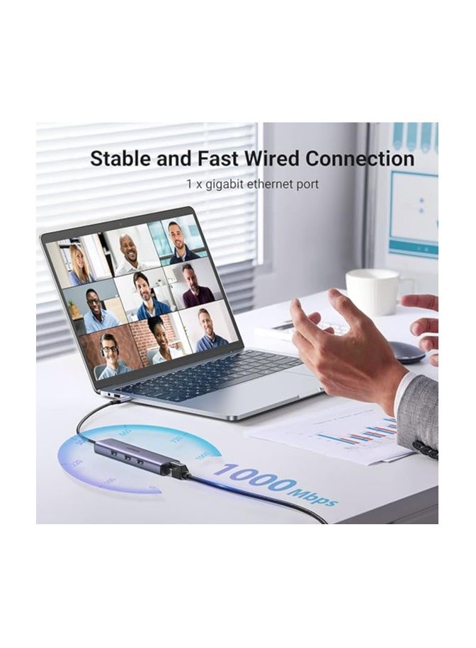 Ugreen Ugreen 60600 4-in-1 USB-C Ethernet Hub Grey  - Image 3