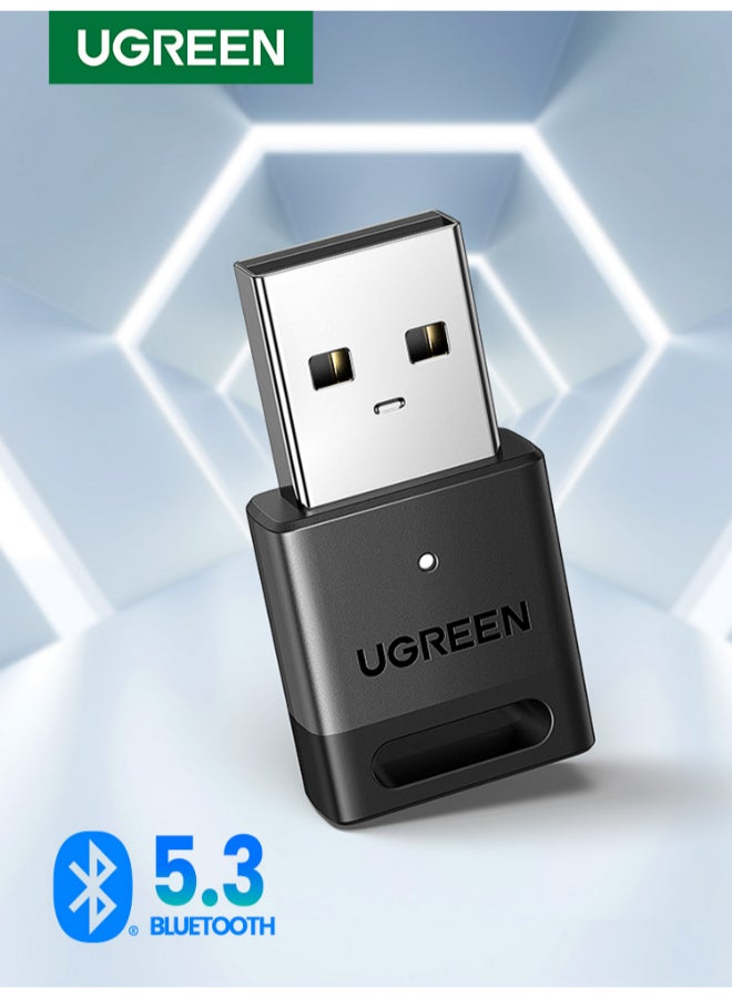 Ugreen - Bluetooth 5.3 Adapter USB for PS5 Xbox NS Controller Bluetooth  Receiver for Headphones Speakers  Wireless Mouse Keyboard Bluetooth Dongle for Windows 11/10/8.1 Plug and Play Used for PC Laptop | Black - Image 1