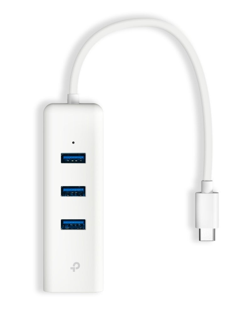 TP-LINK - UE330C USB Type-C 3-Port Hub & Gigabit Ethernet Adapter white - Image 1