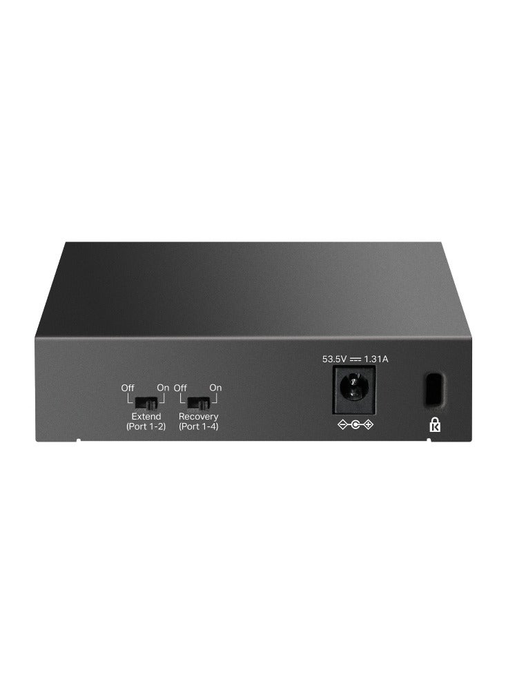 TP-LINK LS105GP  5-Port Gigabit Desktop Switch with 4-Port PoE+ black - Image 3