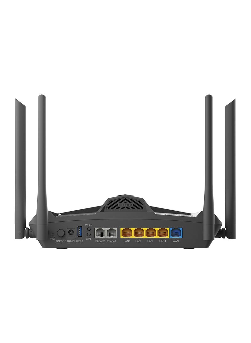 Dual Band Wireless AX1800 VDSL2 / ADSL2+ Modem Router with VOIP Black