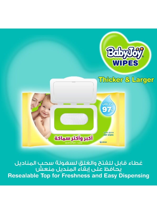 بيبي جوي Pure Water Chamomile Thicker And Larger Baby Wet Wipes - 480 Count  - Image 5