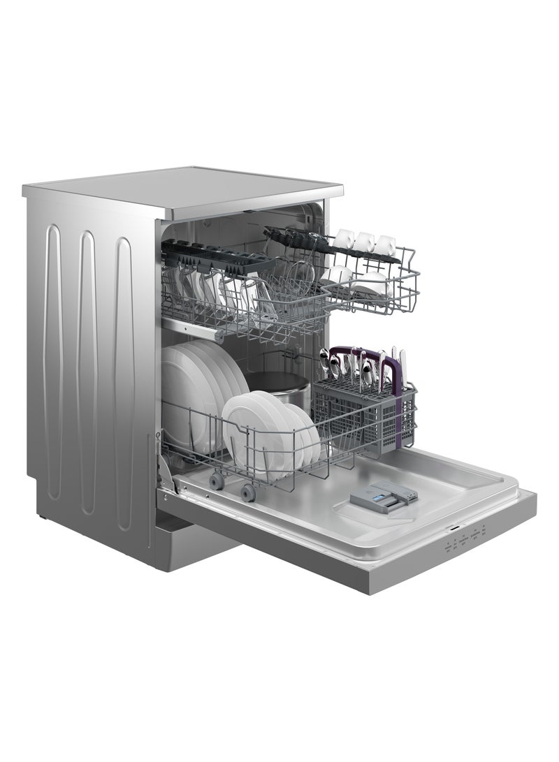 بيكو Dishwasher 5 Programs 14 Persons 60 cm - LED - Half Load + Hygiene Intense + Steam Gloss BDFN15420S Silver BDFN15420S SILVER - Image 2