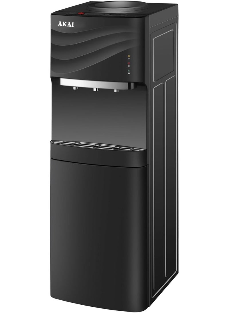 Hot, Cold & Normal Water Dispenser With Cabinet, 3 Taps, Black akai3 Black
