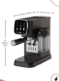 أرزوم Okka Solo Espresso Machine Semi Automatic Power 1628 W Pressure15 bar Water Capacity1.1 liters 1.1 L 1628 W OK0032-0500 Black/Silver OK0032-0500 Black/Silver  - Image 4