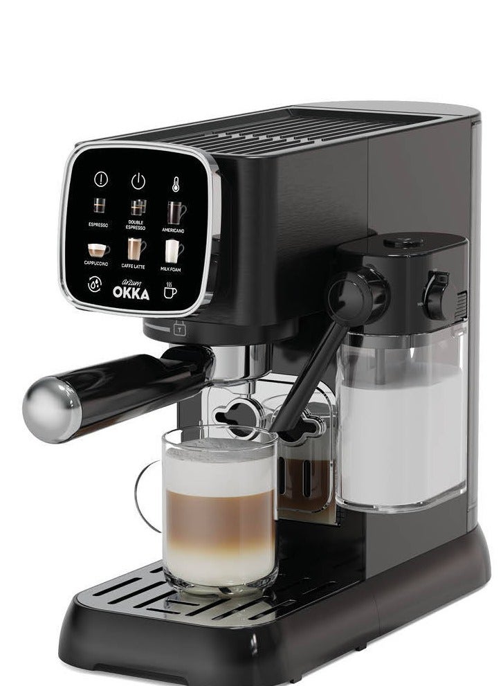 Arzum Okka Solo Espresso Machine Semi Automatic Power 1628 W Pressure15 bar Water Capacity1.1 liters 1.1 L 1628 W OK0032-0500 Black/Silver OK0032-0500 Black/Silver  - Image 2