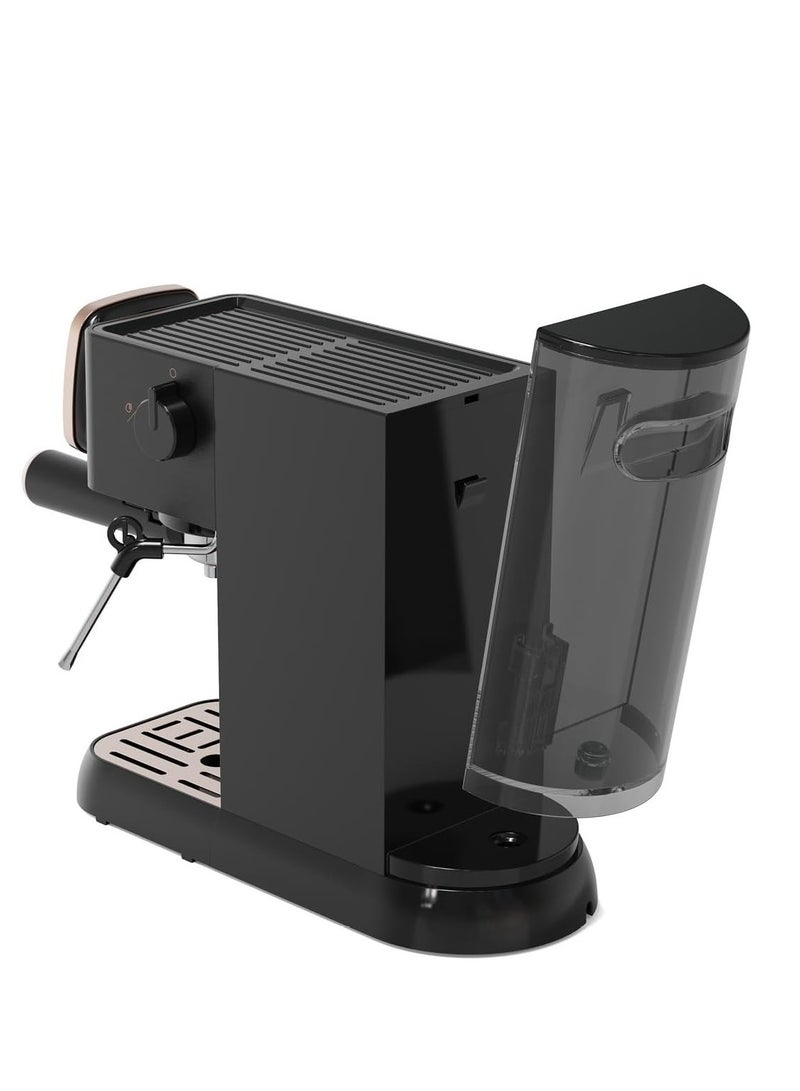 Arzum - Okka Solo Espresso Machine Semi Automatic Power : 1628 W Pressure: 15 bar Water Capacity: 1.1 liters OK0034-0400 1.1 L 1628 W OK0034-0400 Black/copper - Image 1
