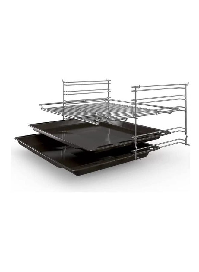 بوش Series 2 Built-In Oven 60 cm, 66L Capacity, 5 Heating Modes, Fast Preheat- Stainless Steel HBF011BR0Q Silver  - Image 4