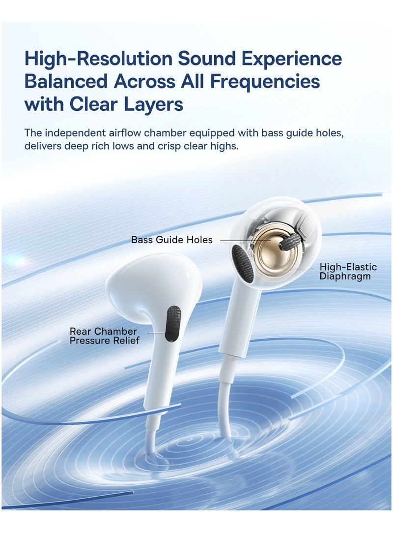 USB C Earphones for iPhone 16, 15 Pro Max Plus, iPad Pro, Wired USB Type-C Headphones with Microphone & Volume Control, Noise-Isolating USB C Earbuds for Google Pixel 8, 7, 6A, 5, Samsung Galaxy S24, S23, S22, S21, S20, A55, Hi-Fi Sound, Comfortable Fit, Durable & Lightweight Design CZ19 Type C - Moon White