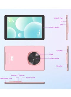 سي آيديا 9-Inch Smart Tablet IPS Screen 5G LTE Single SIM WiFi,  8GB RAM 512GB ROM Kids Tab Zoom TikTok Supported Android 13 Slim Tablet PC Pink  - Image 4