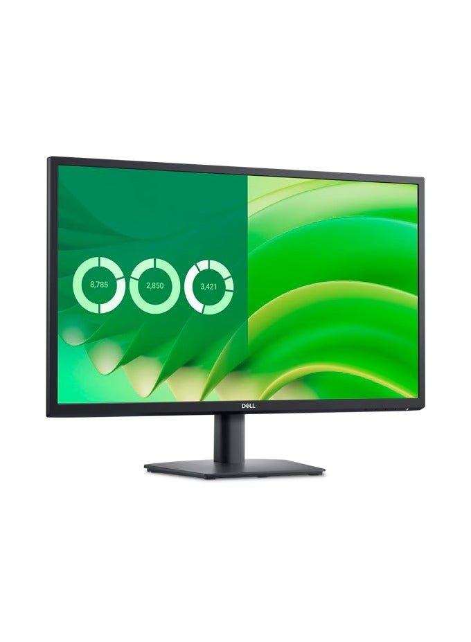 DELL - 27" Inch Monitor - Full HD 1080p (1920x1080) VA, 75Hz Refresh Rate, 5ms Respose Time, Anti-glare VGA, DisplayPort 1.2, Backlight Technology Edge LED - E2725H | Black - Image 1