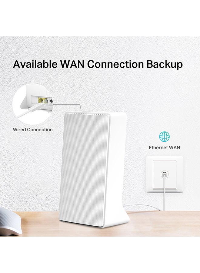 MERCUSYS - 4G+Cat 6 up to 300 Mbps AC1200 Dual-Band Gigabit Router, Connect up to 64 Devices, SIM Card Plug and Play, Available WAN Connection, 867 Mbps + 300 Mbps WiFi(MB230-4G) White - Image 1