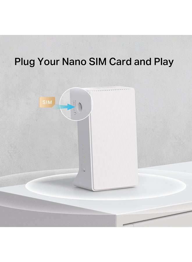 MERCUSYS - 4G+Cat 6 up to 300 Mbps AC1200 Dual-Band Gigabit Router, Connect up to 64 Devices, SIM Card Plug and Play, Available WAN Connection, 867 Mbps + 300 Mbps WiFi(MB230-4G) White - Image 1