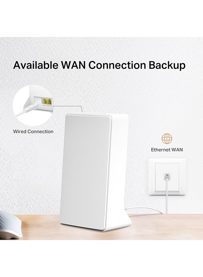 MERCUSYS - Cat 4 up to 150 Mbps AC1200 Wireless Dual Band 4G LTE Router, Connect up to 64 Devices, SIM Card Plug and Play, Available WAN Connection, 867 Mbps + 300 Mbps WiFi, External Antennas Ports(MB130-4G) White - Image 1