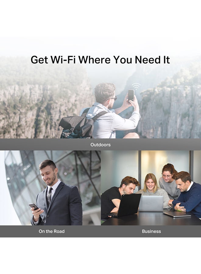 ميركوسيس - 4G LTE Mobile Wi-Fi|4G LTE Speeds up to 150 Mbps|Connect up to 10 Devices|2200 mAh Battery|SIM Card Plug and Play|Easy App Control (MT110) Black - Image 1