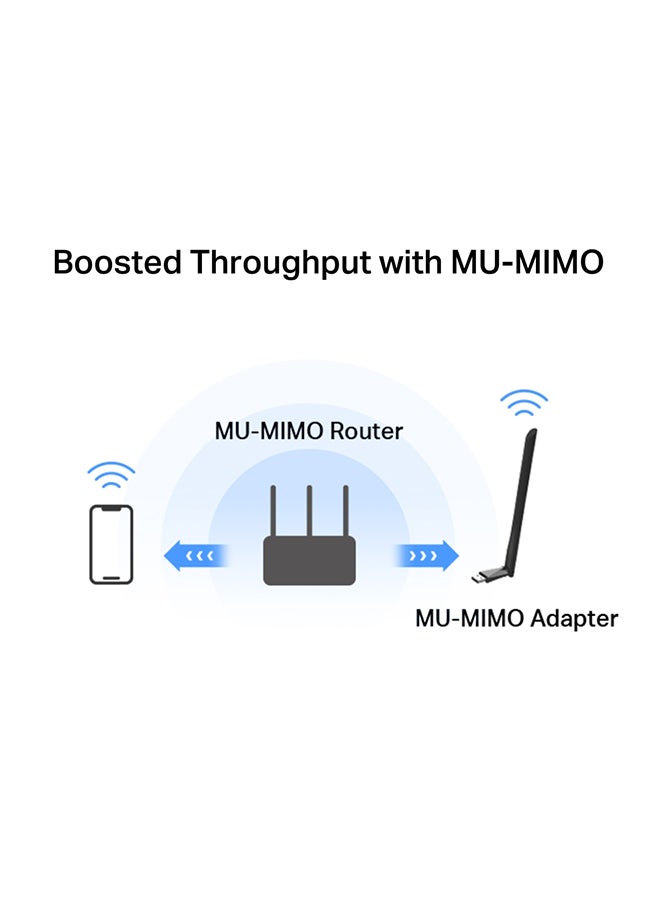 MERCUSYS AC1300 High Gain Wireless Dual Band USB MU-MIMO Adapter|Adjustable Multi-Directional Antenna|Plug and Play without CD|Wider Signal Coverage|Compatible with Windows Operating System Black - Image 5