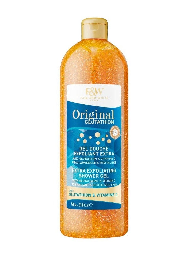 Fair and White Original Glutathione Extra Exfoliating Shower Gel blue 940ml  - Image 1