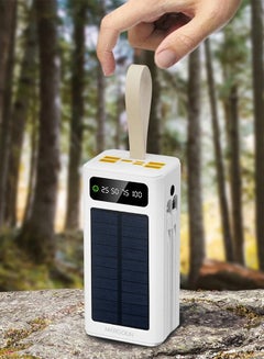 30000 mAh Solar Power Bank Outdoor Portable Fast Charge External Battery 4 USB Port Phone Charger with LED White - pnsku/N70147194V/45/_/1738137870/32883f06-40e8-4b87-a451-4a1ddee1b39e