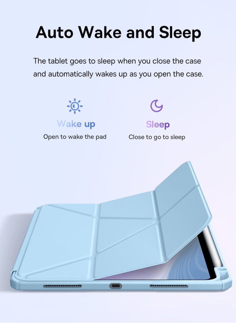 Baseus - iPad Pro 11-inch (2024) Ultra Protective Case, Foldable Stand with Landscape & Portrait Modes, Lightweight & Anti-Slip PU Leather Cover, Built-in Pencil Holder, Auto Wake/Sleep Function, Multi-Angle Stand, Smart Cover, Durable & Stylish Design for All-Around Protection- iPad Pro 11”（2024）Case - Pink - Image 1