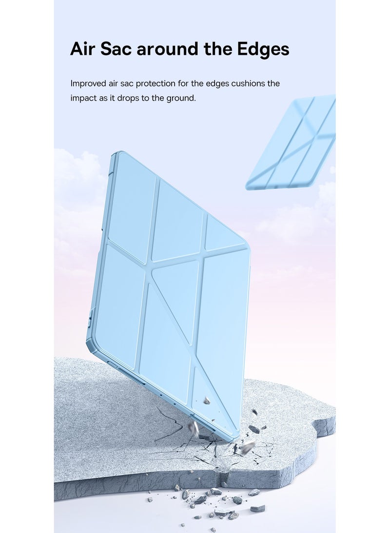 Baseus - iPad Pro 11-inch (2024) Ultra Protective Case, Foldable Stand with Landscape & Portrait Modes, Lightweight & Anti-Slip PU Leather Cover, Built-in Pencil Holder, Auto Wake/Sleep Function, Multi-Angle Stand, Smart Cover, Durable & Stylish Design for All-Around Protection- iPad Pro 11”（2024）Case - Pink - Image 1