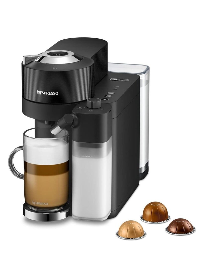 نسبرسو De'Longhi Nespresso Vertuo Lattissima ENV300.B, Automatic Coffee Machine with Automatic Milk Frother, Single-Serve Capsule Coffee Machine, 5 Cup Sizes, 1500W, Matt Black & Glossy 1.6 L 1500 W ENV300.B Black  - Image 1
