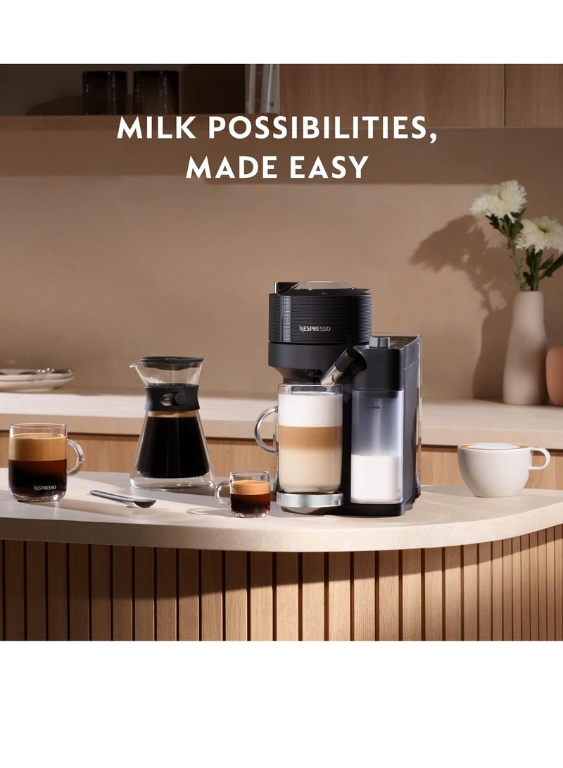 نسبرسو De'Longhi Nespresso Vertuo Lattissima ENV300.B, Automatic Coffee Machine with Automatic Milk Frother, Single-Serve Capsule Coffee Machine, 5 Cup Sizes, 1500W, Matt Black & Glossy 1.6 L 1500 W ENV300.B Black  - Image 3
