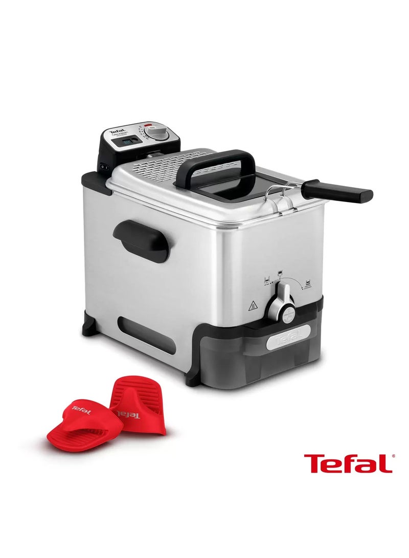تيفال Oleoclean Pro Deep Fryer | Heatproof Mitts Included 3.5 L 2300 W FR8058G0 silver  - Image 1