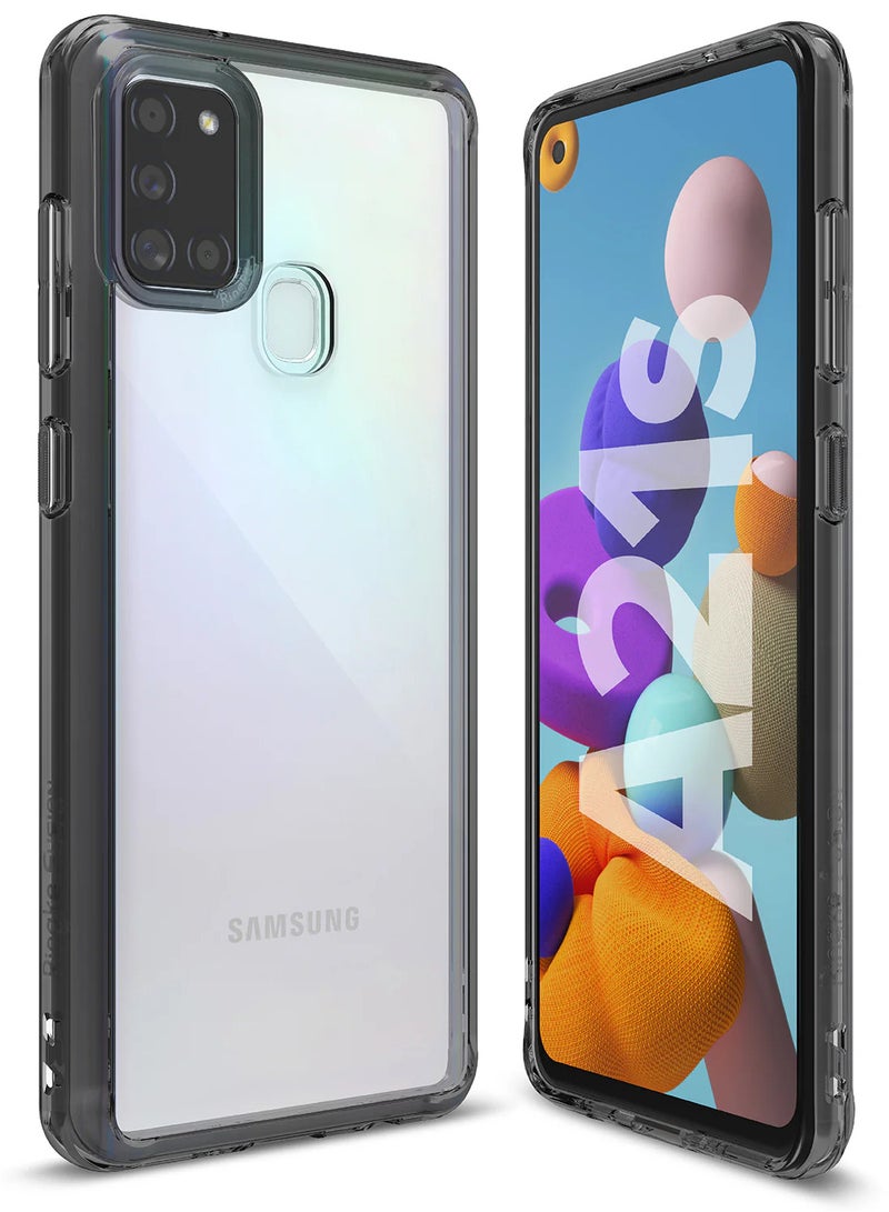 Ringke Fusion Anti Scratch Dual Coating Compatible With Case Augmented Bumper Shockproof Cover Designed For Galaxy A21s Smoke Black - Image 1